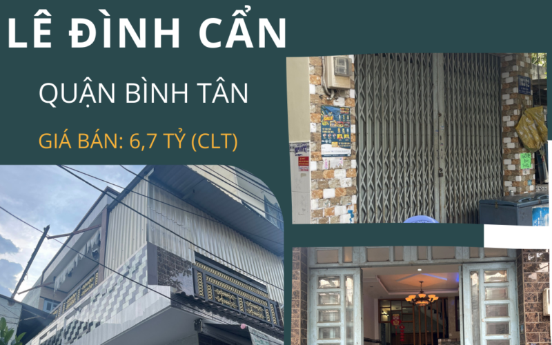 Bán nhà hẻm Lê Đình Cẩn – Ngay góc bia truyền thống, gần chợ Lê Đình Cẩn